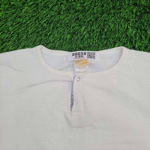 Vintage 90s MOD Sweatshirt Womens XL 23x23 Boxy White Gray - Picture 6 of 10